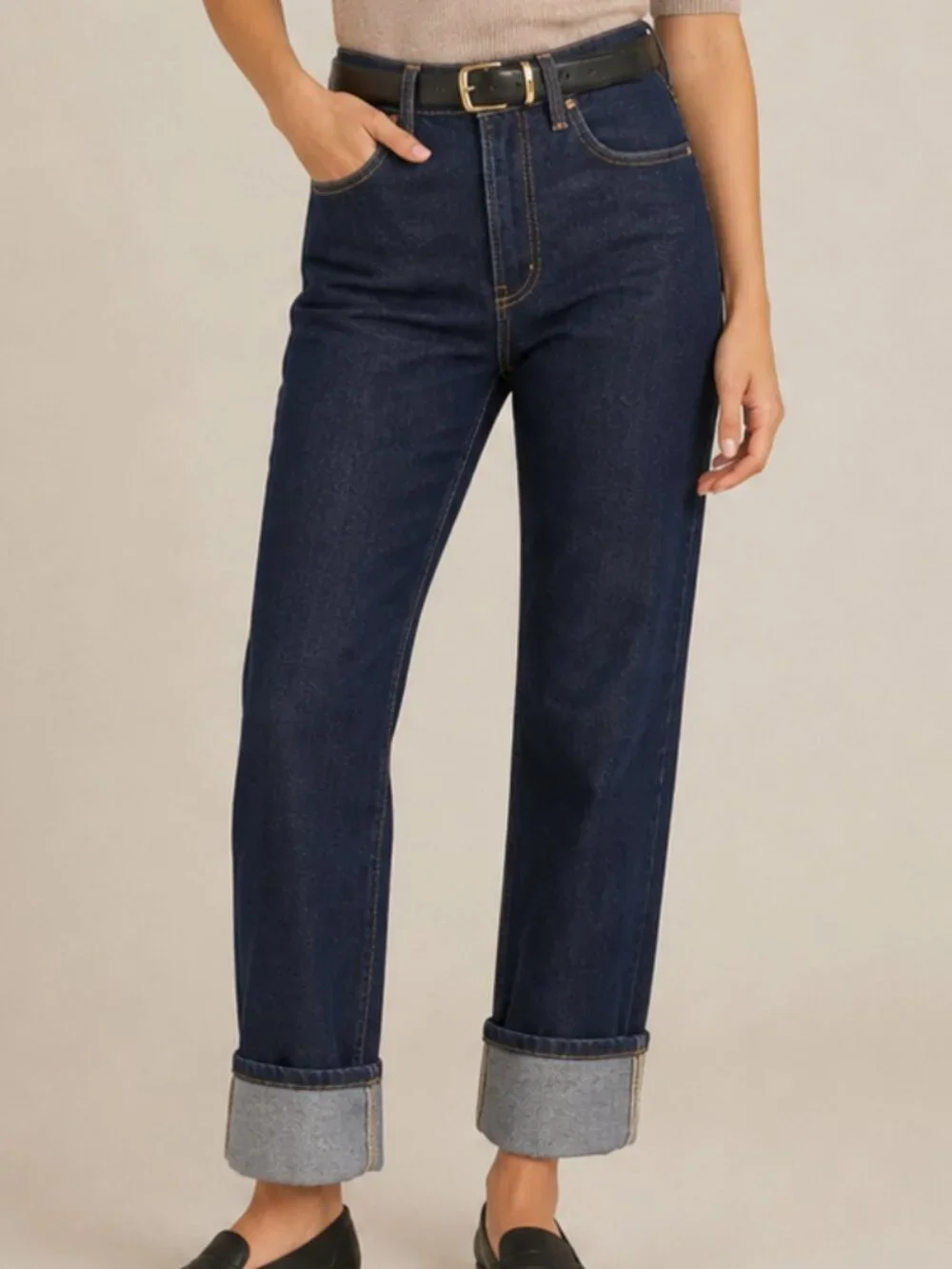 Favorite Daughter Valentina High Rise Straight Cuffed Jeans Manchester Denim 26 - Picture 1 of 6